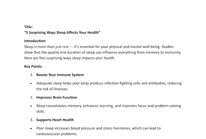 write professional medical and health articles